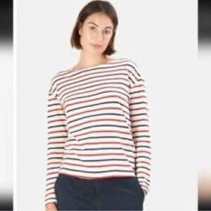 Old Navy- Bateau Neck long sleeve Striped Shirt, Red/Blue, Size L